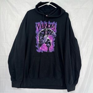 Marvel XL Hoodie Venom Pullover Mens Black Spiderman Black Graphic Sweatshirt